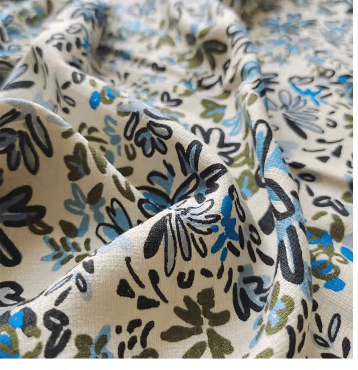 Luxury Silk Pillowcase - Jacquard Print Silk Pillowcase-Woodland Blue Floral Pattern Bedding - 30 Momme Pure Mulberry Silk-Doodle Pillowcase - Lian