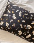 Astronaut Pattern Black Mulberry Silk Pillowcase - Space-Inspired Silk Pillowcase for Kids and Teens - Lian