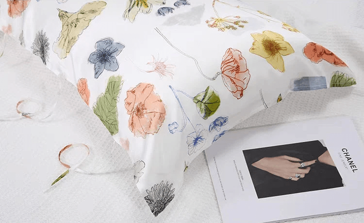 Floral Mulberry Silk Pillowcase - Made by 22 Momme Silk - Lian