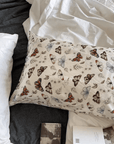 100% Silk Pillowcase with Vintage-Inspired Butterfly Design - Available in Black & White Colours - Lian