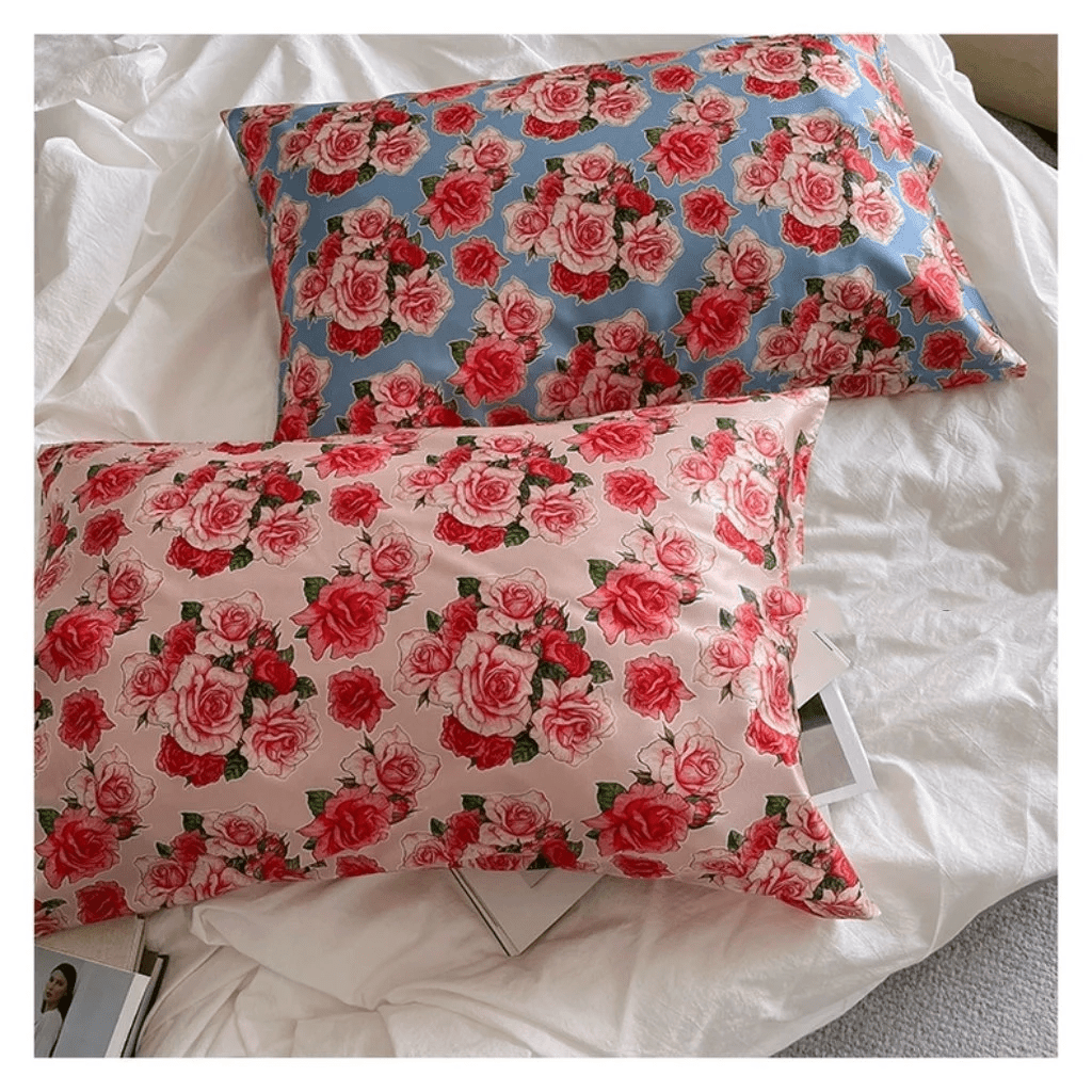 Blooming Rose Mulberry Silk Pillowcase - Luxurious Floral Silk Bedding for Enhanced Beauty Sleep - Lian