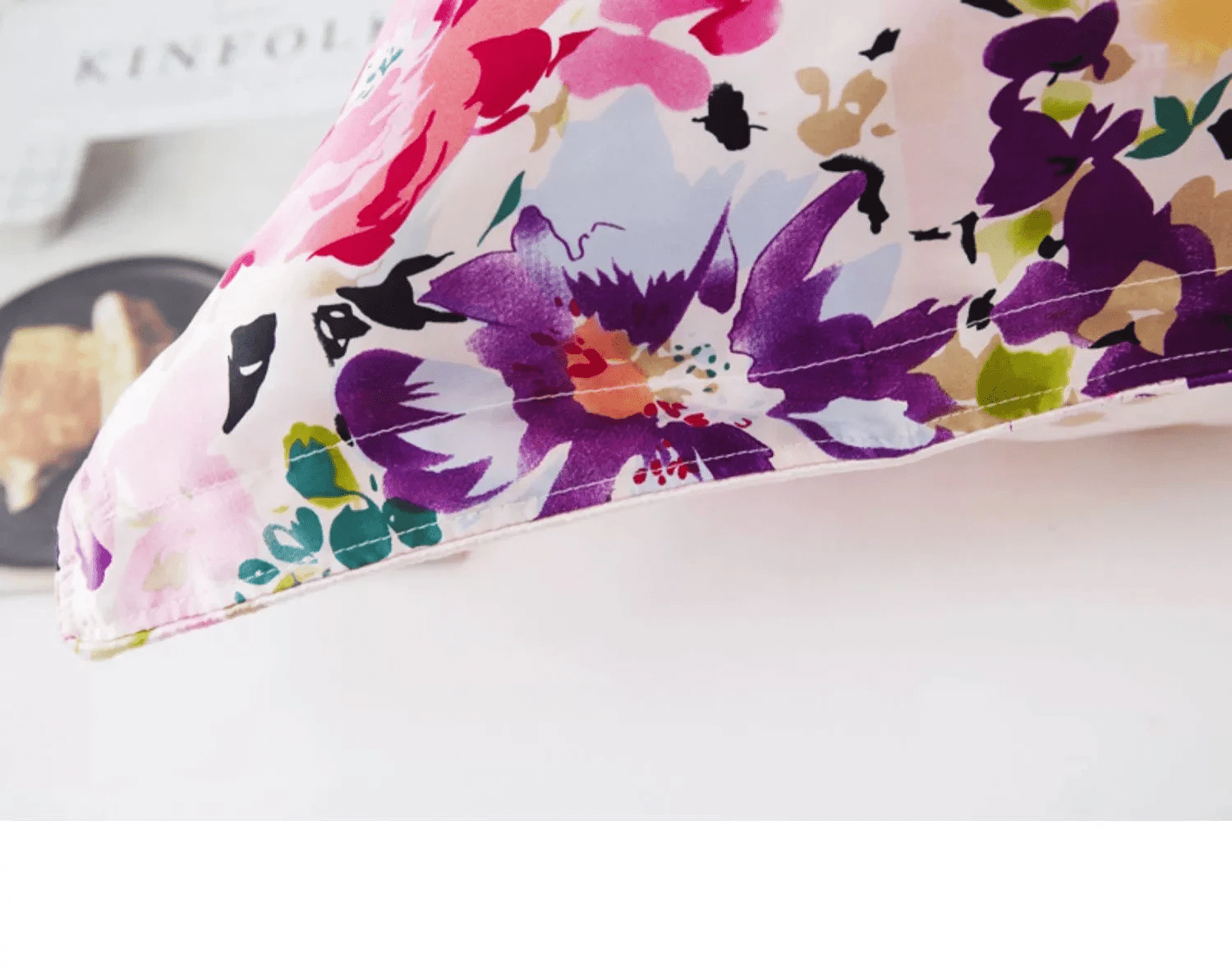 Botanical Silk Pillowcase - Pink Floral Design Pillow Cases - Lian