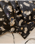 Astronaut Pattern Black Mulberry Silk Pillowcase - Space-Inspired Silk Pillowcase for Kids and Teens - Lian