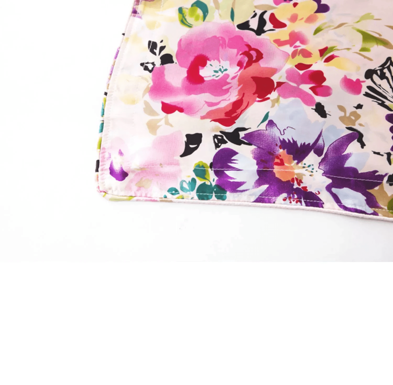 Botanical Silk Pillowcase - Pink Floral Design Pillow Cases - Lian