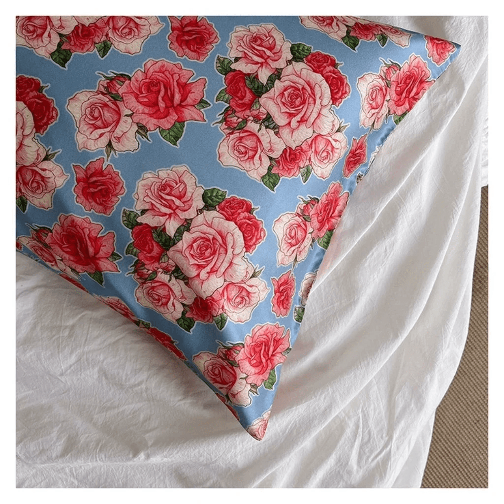 Blooming Rose Mulberry Silk Pillowcase - Luxurious Floral Silk Bedding for Enhanced Beauty Sleep - Lian