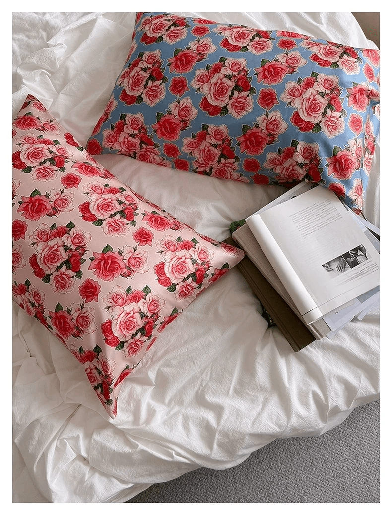 Blooming Rose Mulberry Silk Pillowcase - Luxurious Floral Silk Bedding for Enhanced Beauty Sleep - Lian