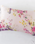 Botanical Silk Pillowcase - Pink Floral Design Pillow Cases - Lian