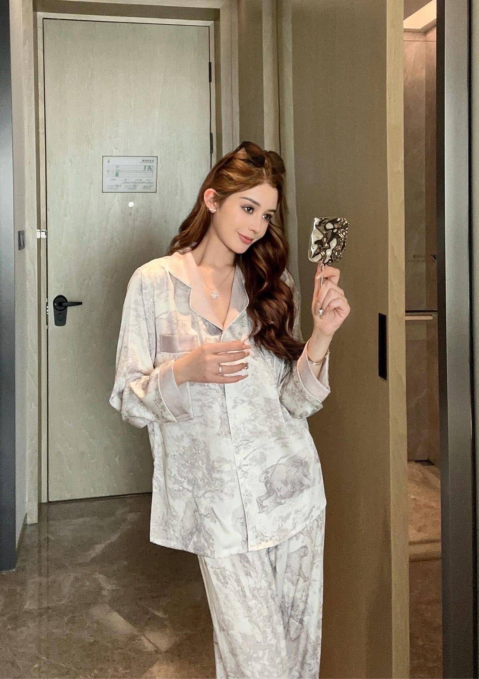 Luxury Silk Pajama Set for Women – Elegant Gift for Her, Silky Design for Spring & Summer Pyjamas - Lian