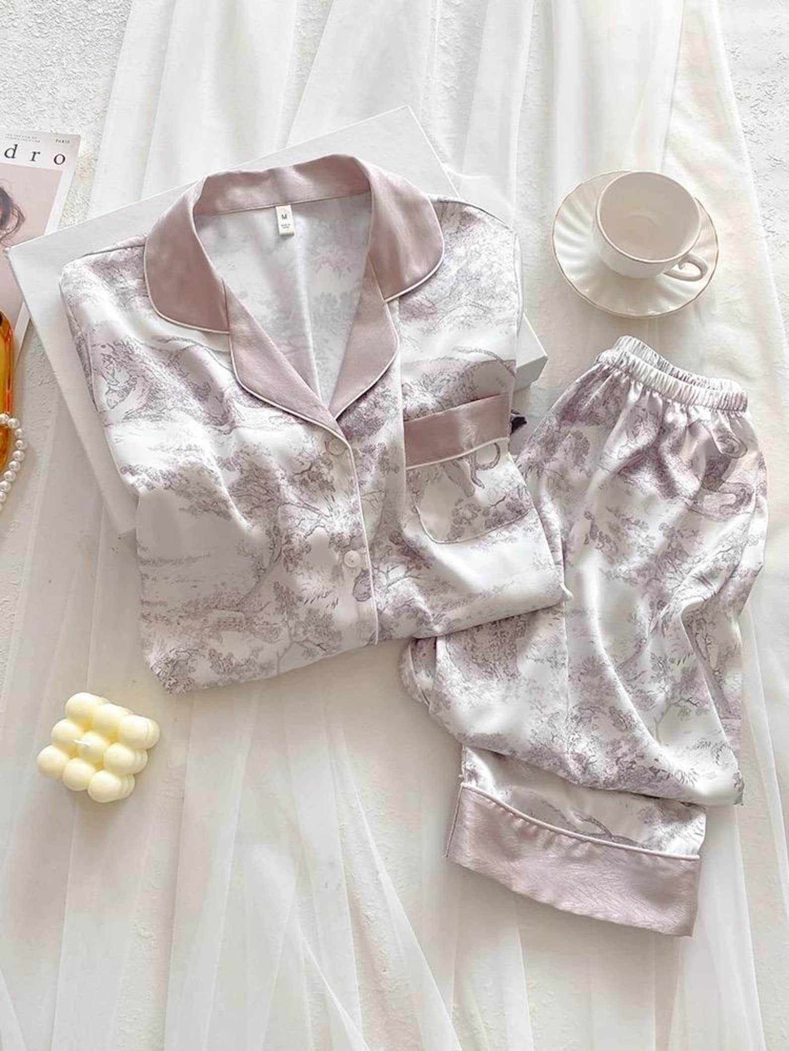 Luxury Silk Pajama Set for Women – Elegant Gift for Her, Silky Design for Spring &amp; Summer Pyjamas - Lian