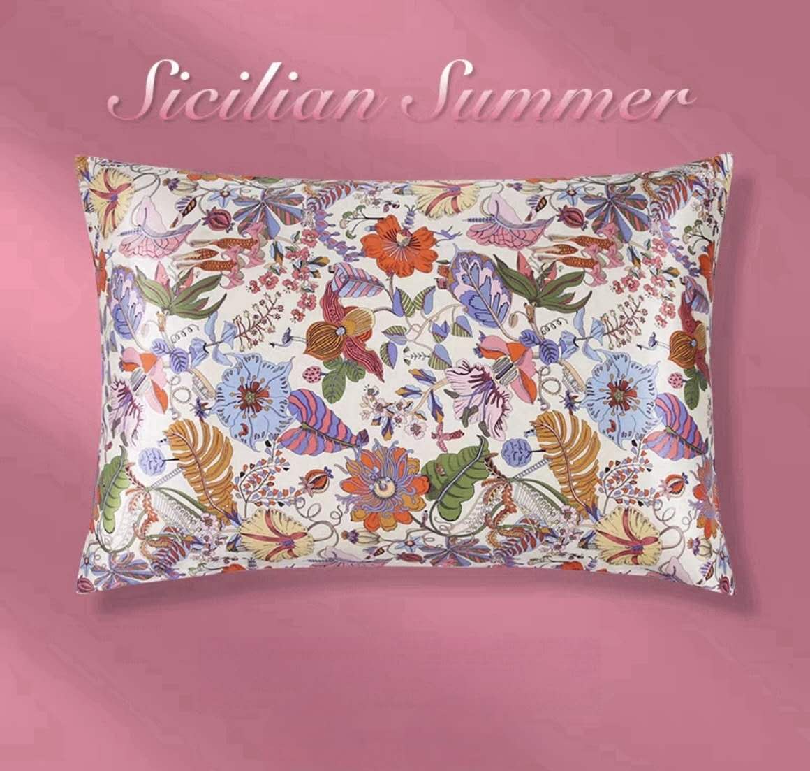 Wildflower Silk Pillowcase - Pure Mulberry Silk Spring Home Decor