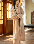 Sustainable Bamboo Cotton Robe for Women – All-Season Long Sleeve Lounge Dress - Lian