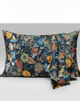 Oriental Garden Silk Pillowcase – Luxurious Blue Floral Design - Lian