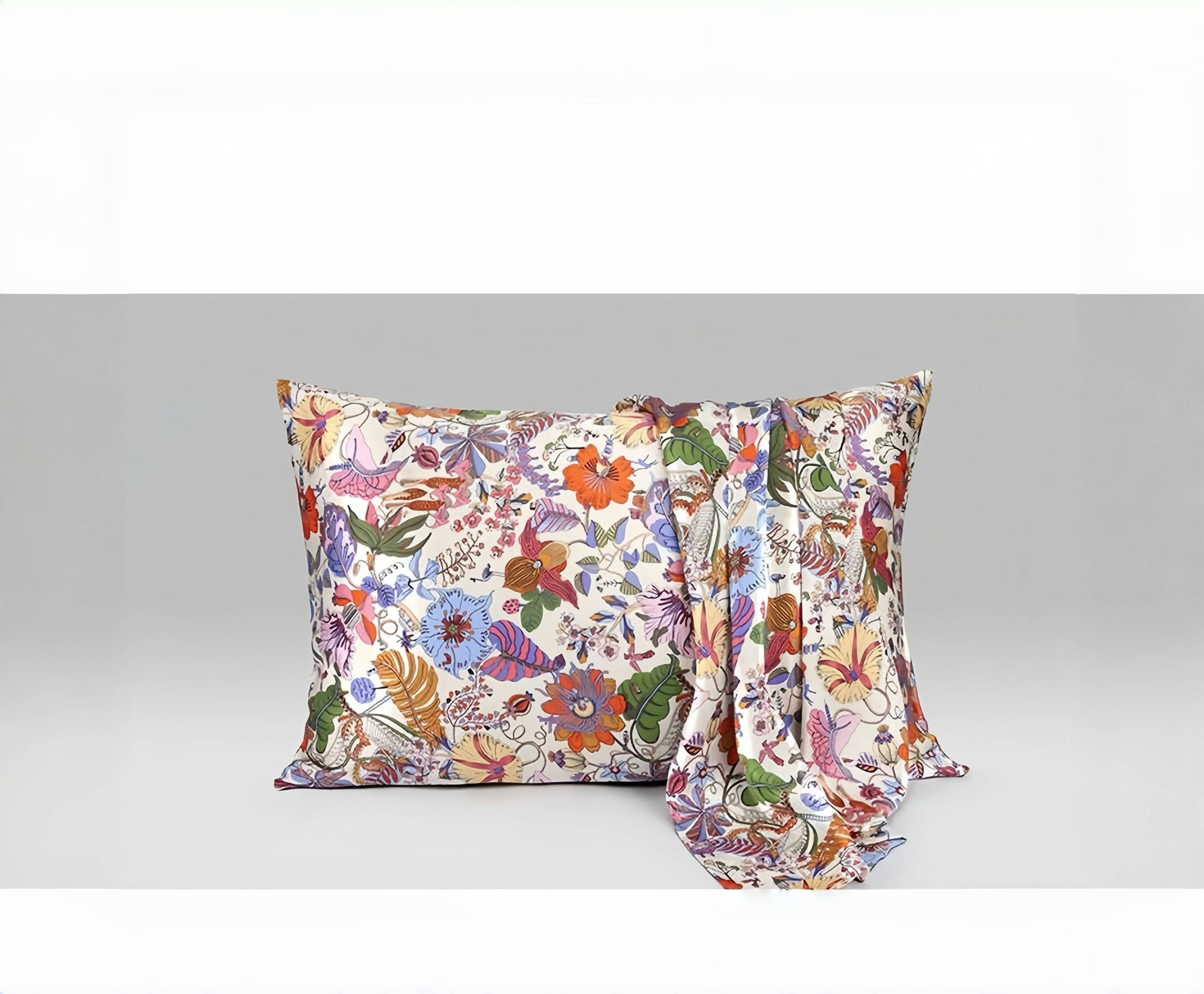 Wildflower Silk Pillowcase - Pure Mulberry Silk Spring Home Decor - Lian