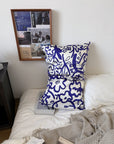 Mulberry Silk Pillowcase Blue Abstract Floral Silk Bedding