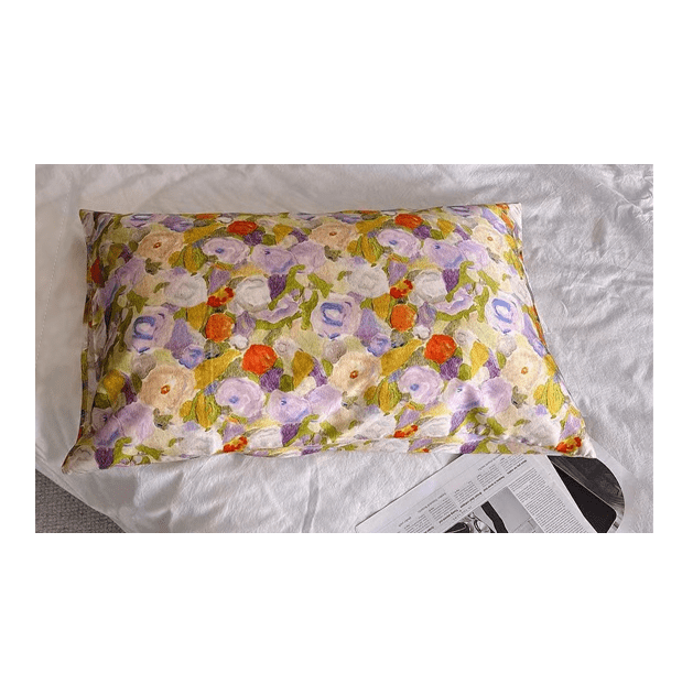 Floral Silk Pillowcase Set with Matching Eye Mask and Storage Bag - Skin and Hair Care Essentials for Restful Beauty Sleep Gift for Her - Lian