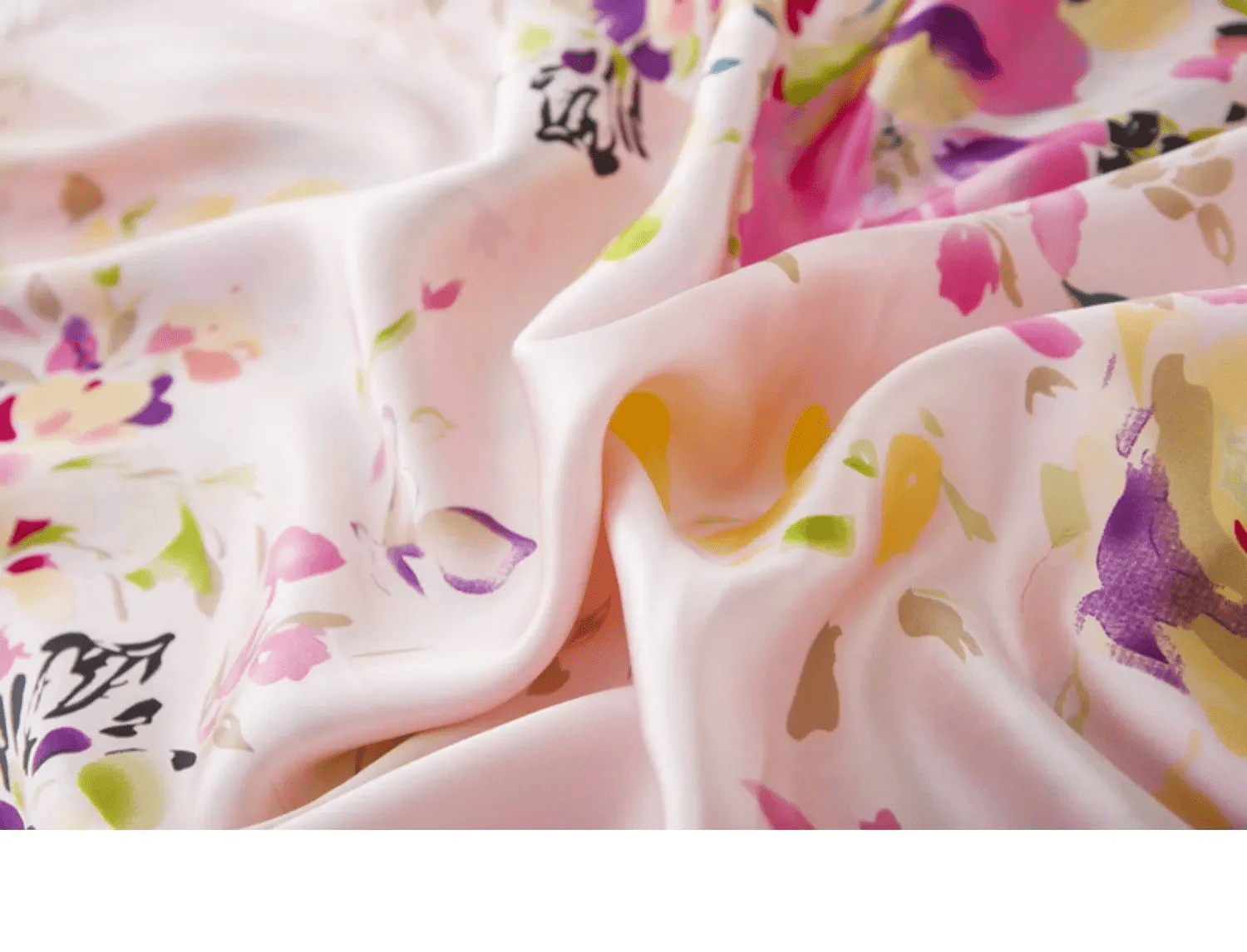 Botanical Silk Pillowcase - Pink Floral Design Pillow Cases - Lian