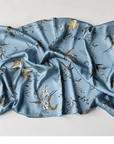 Foggy Blue Wildflower Pattern Silk Pillowcase: Mulberry Silk Pillowcase for beauty sleep/Mulberry Silk Pillowcase/20 momme Silk Pillowcase - Lian