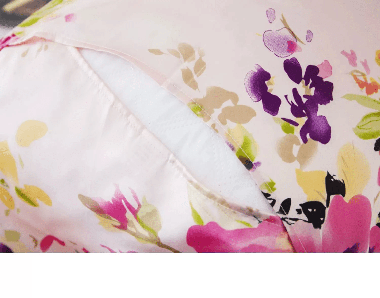 Botanical Silk Pillowcase - Pink Floral Design Pillow Cases - Lian