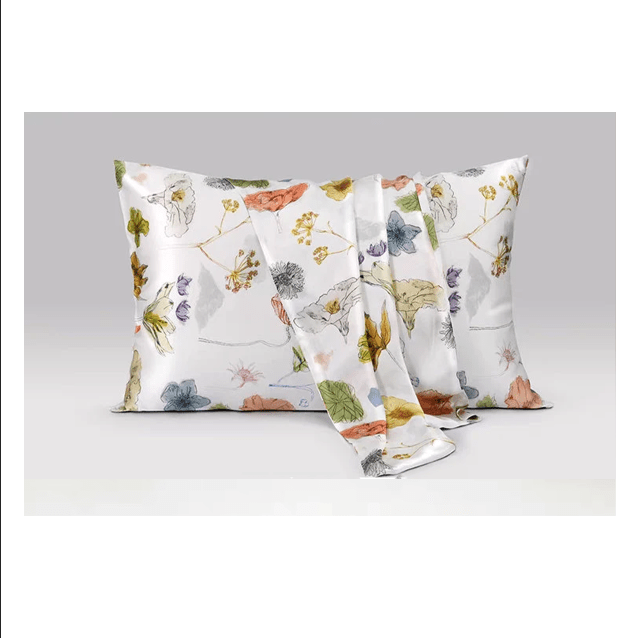 Floral Mulberry Silk Pillowcase - Made by 22 Momme Silk - Lian