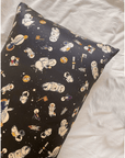 Astronaut Pattern Black Mulberry Silk Pillowcase - Space-Inspired Silk Pillowcase for Kids and Teens - Lian