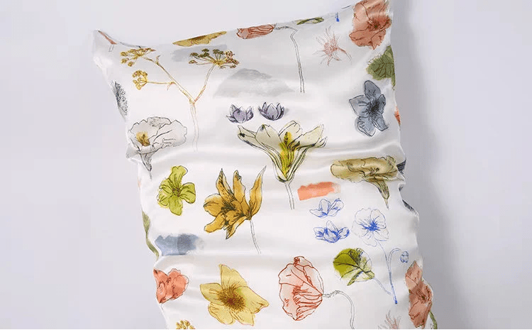 Floral Mulberry Silk Pillowcase - Made by 22 Momme Silk - Lian