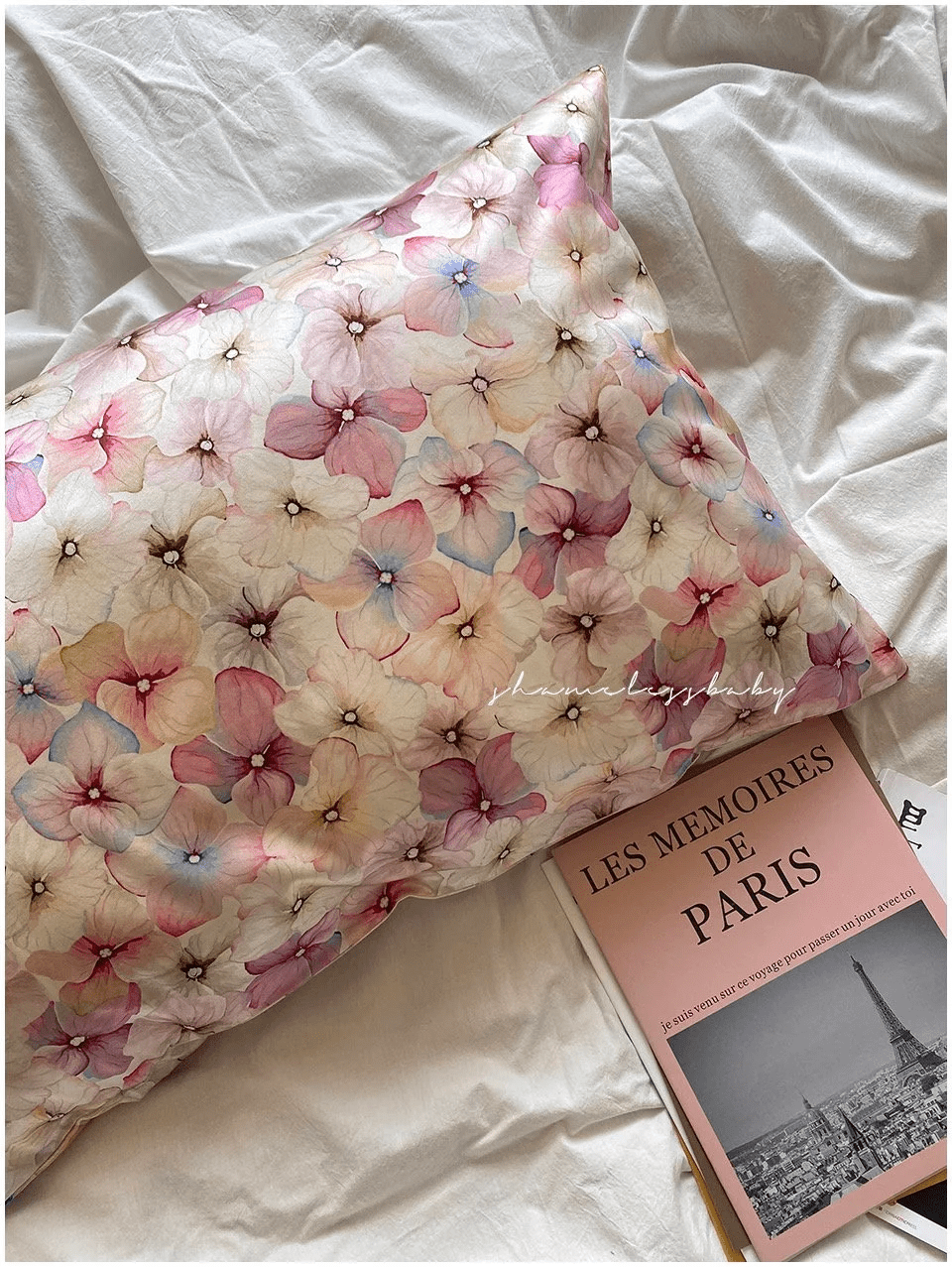 Pure Mulberry Silk Pillowcase - Japanese Sakura Pattern Silk - Lian