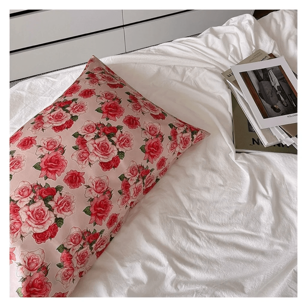 Blooming Rose Mulberry Silk Pillowcase - Luxurious Floral Silk Bedding for Enhanced Beauty Sleep - Lian