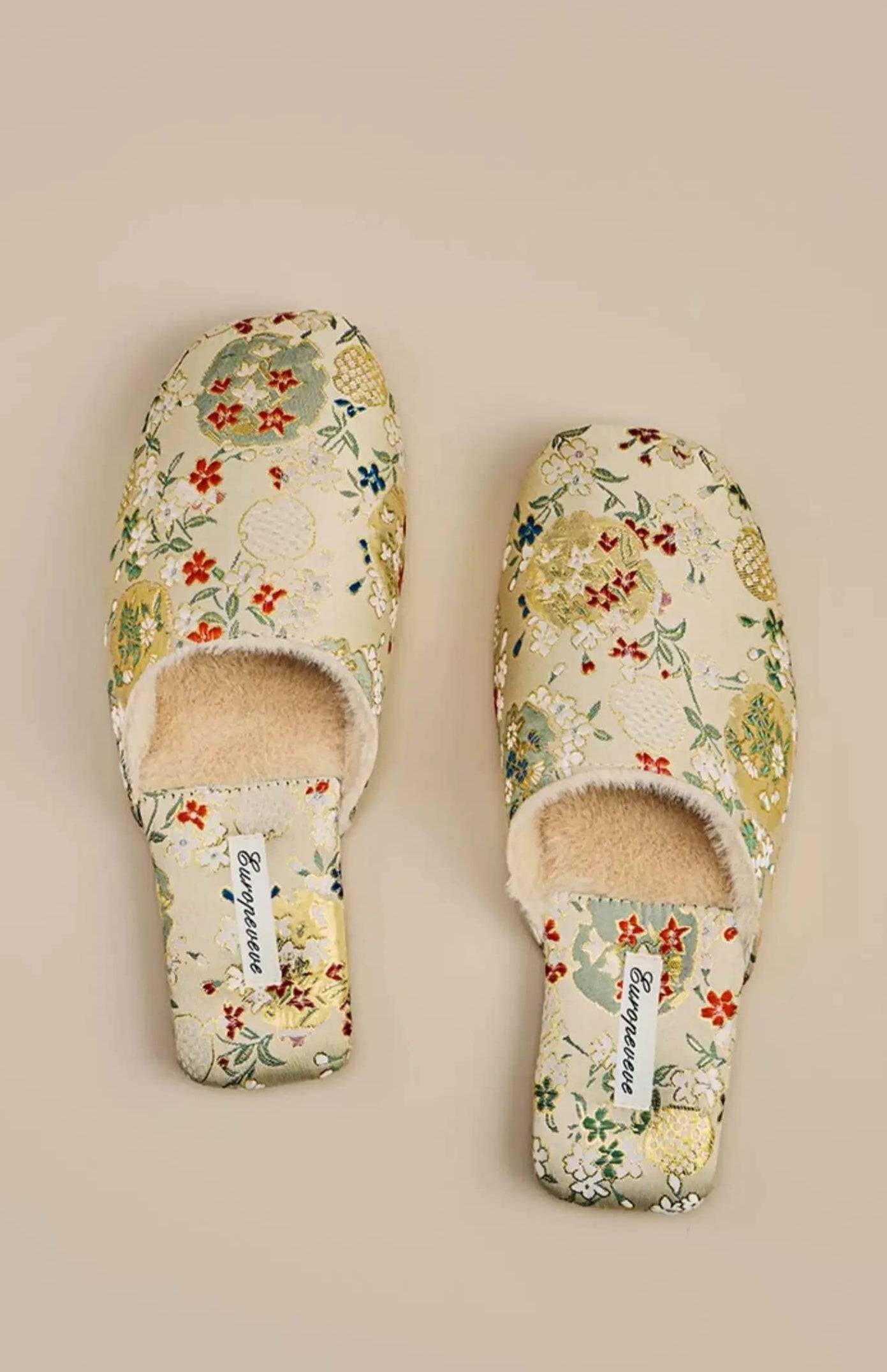 silk embroidery slippers