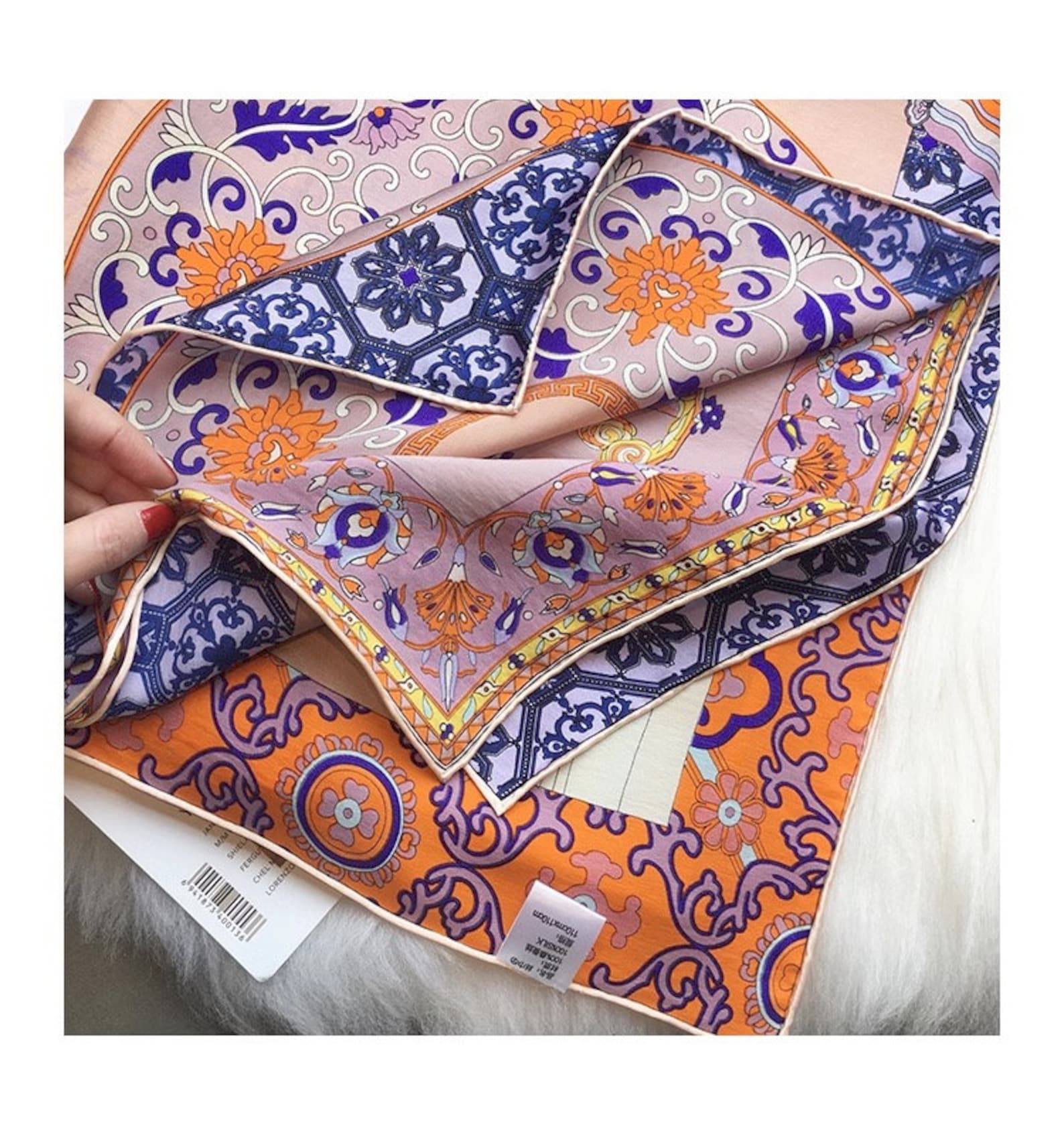 Mulberry Silk Scarf – Silk Road Map - A Journey Through History - Lian