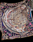 Oriental Thangka Art MulberrySilk Scarf - 85*85CM Silk Shawl - Lian