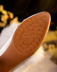 Handmade Embroidered Winter Slippers with Fur Lining – Traditional Chinese Mule - Lian