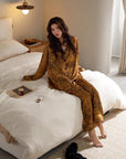 Oriental Silk Blend Pyjamas - Chinese Ink Painting Design, Soft & Breathable