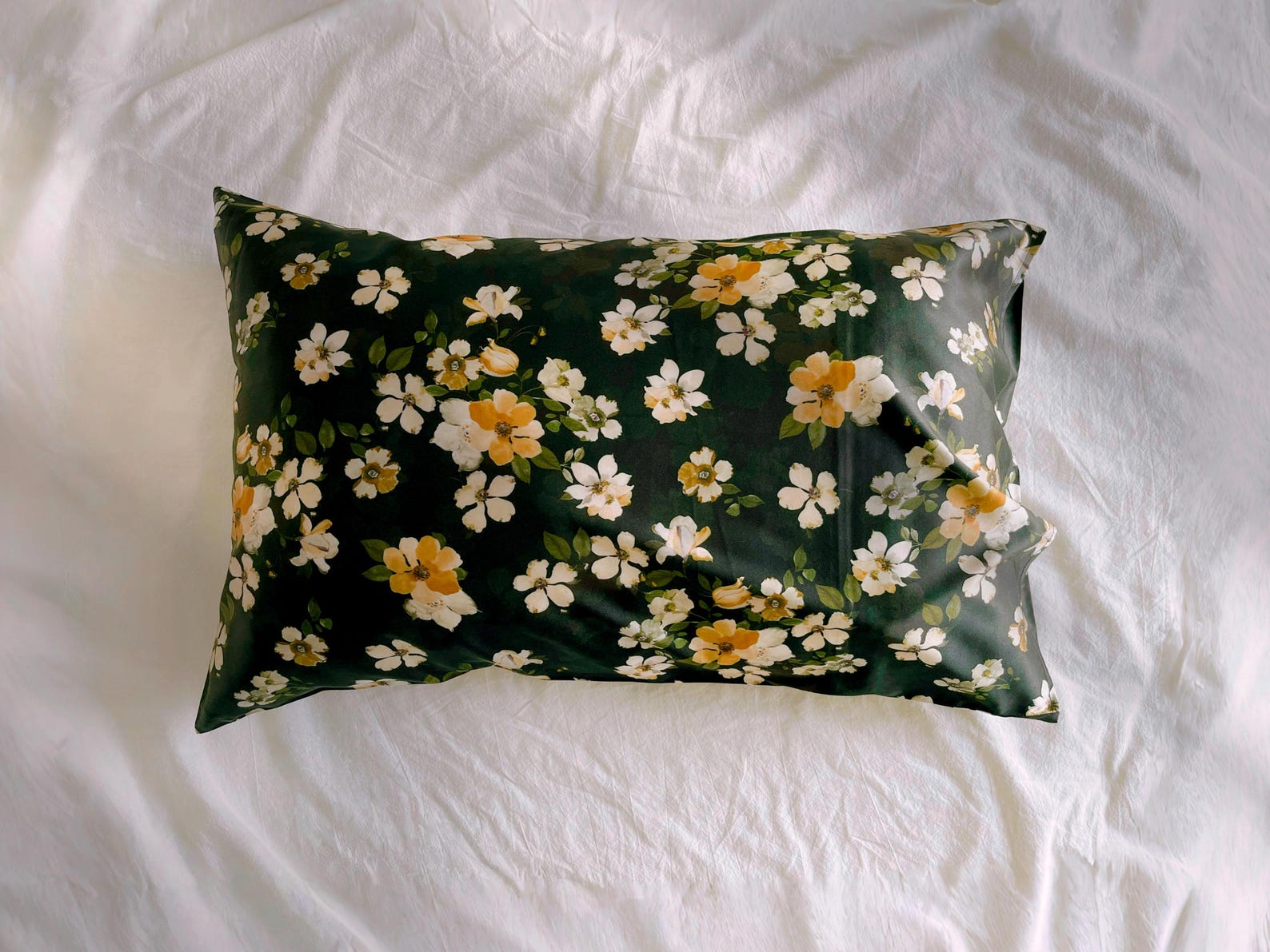 Mulberry Silk Pillowcase &amp; Eye Mask Set- Luxury Blossom Flowers Silk