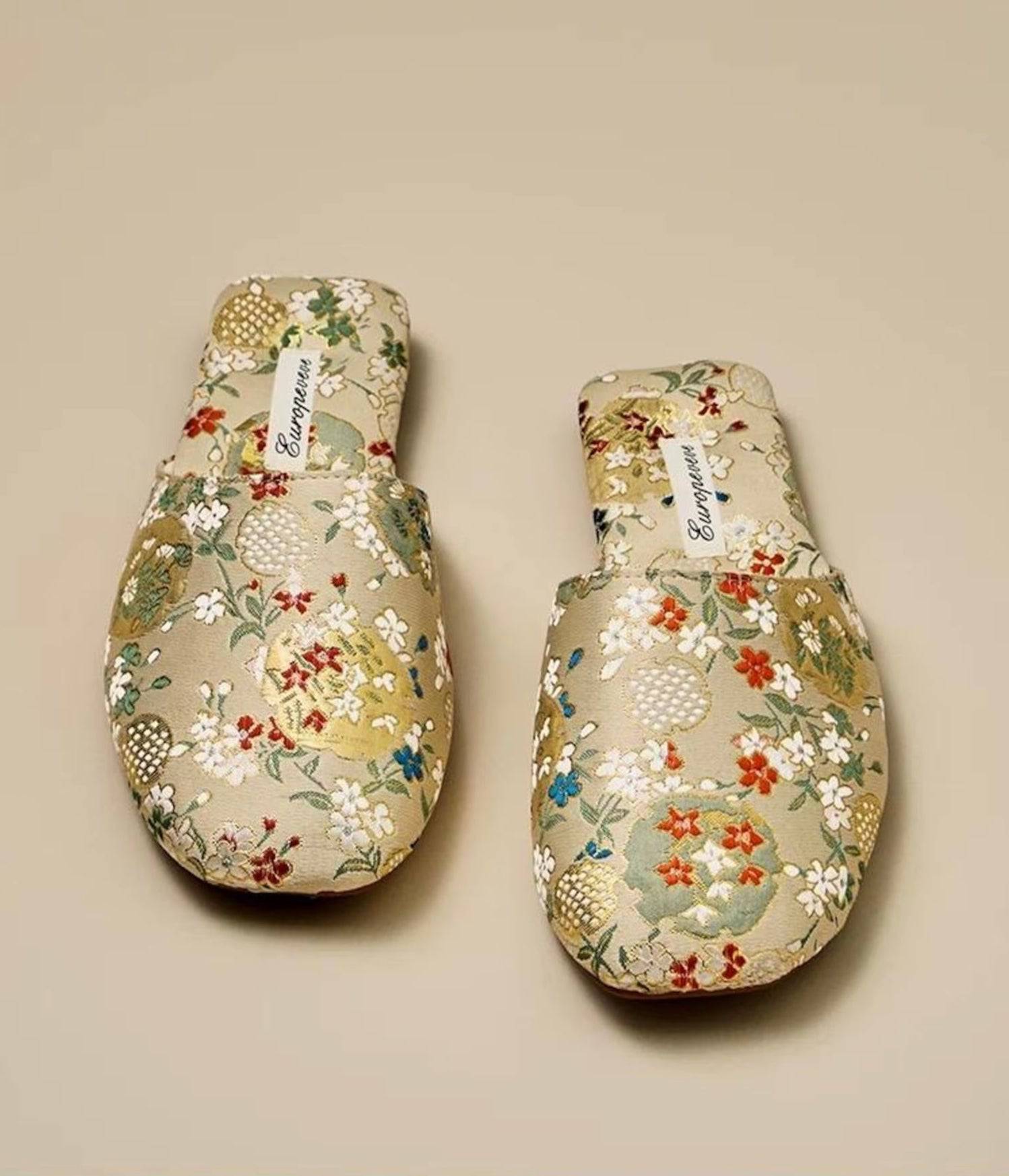 floral slippers